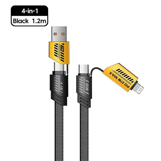 4-in-1 Multifunction USB Charging Cable 65Wvv
